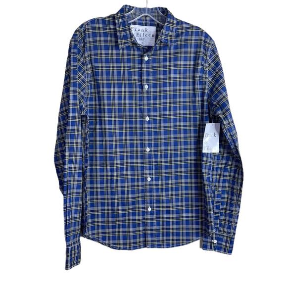 Frank & Eileen Blue Yellow Plaid Long Sleeve Button Down Shirt Size Small - Picture 1 of 3